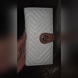 Elegant White and Brown Wallet
